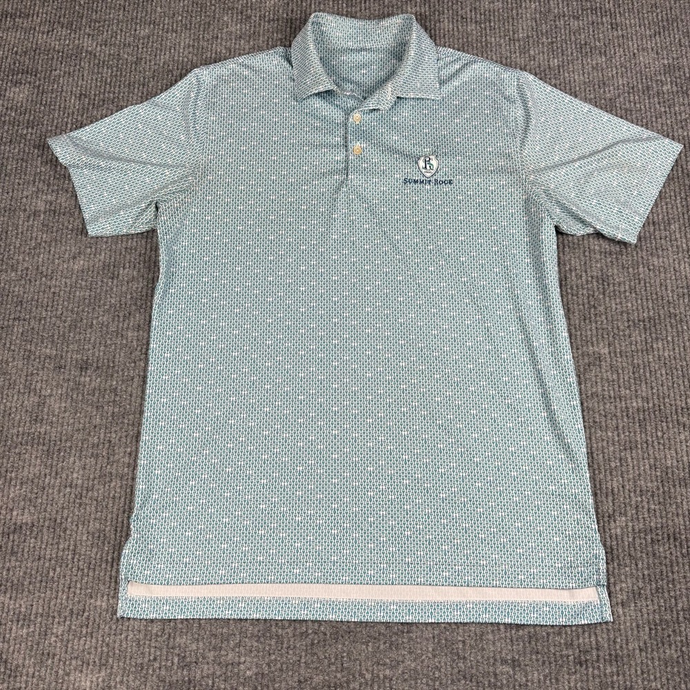 Peter Millar Polo Mens L Martini Glass Novelty Print Golf Summit Rock Preppy